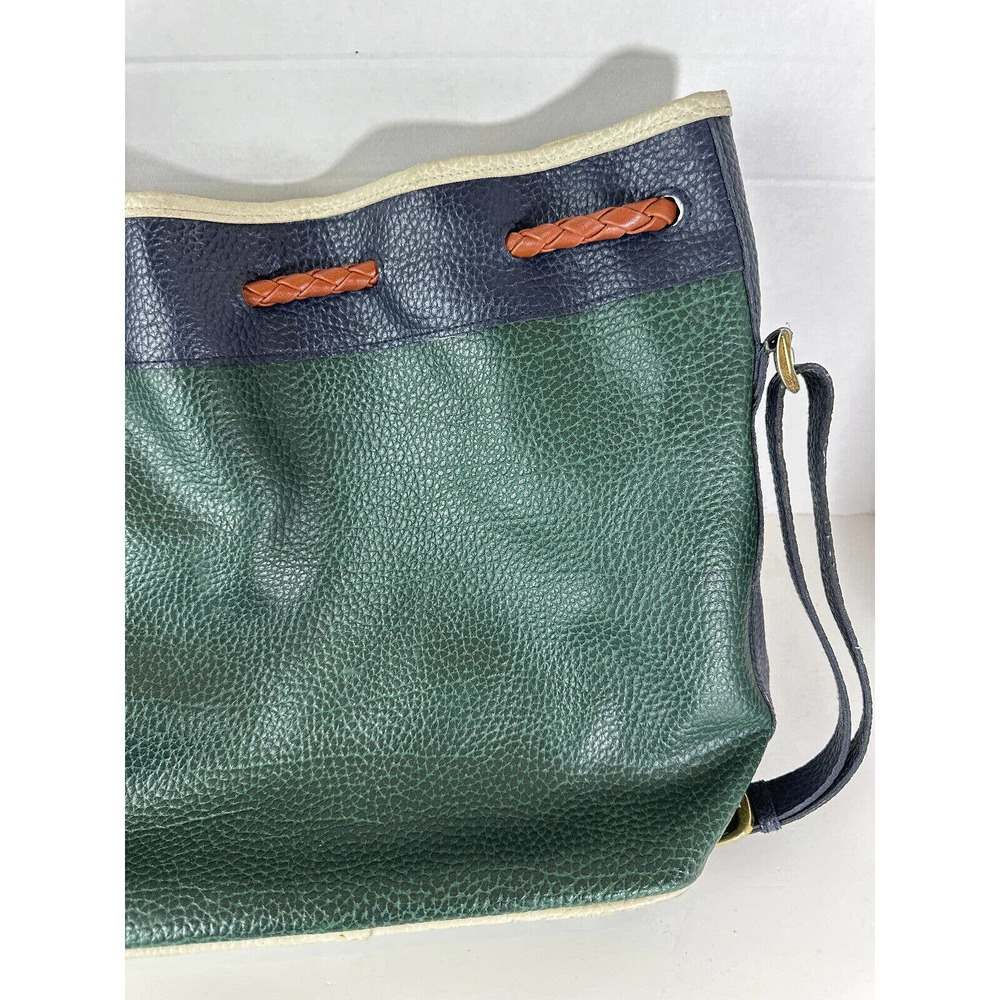 Vtg Dooney & Bourke Teton Tri-Color Drawstring Bucket Bag All Weather Leather - Picture 7 of 15